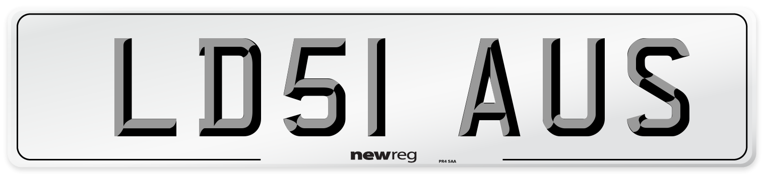 LD51 AUS Number Plate from New Reg